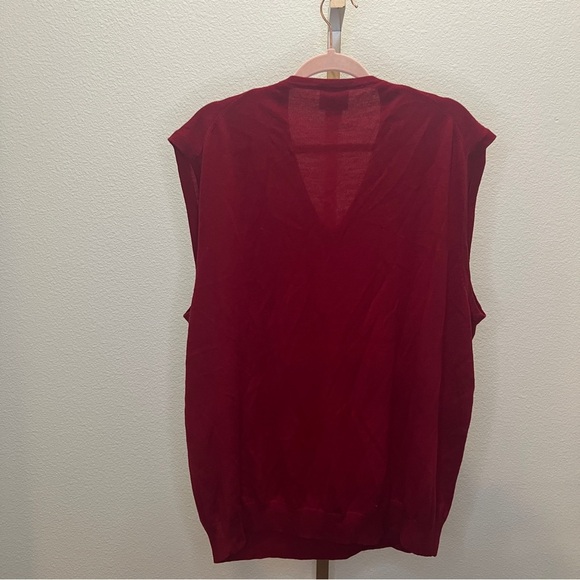 JoS A Bank Men's 100% Merino Wool Red Sweater Vest in XXL - Picture 4 of 4
